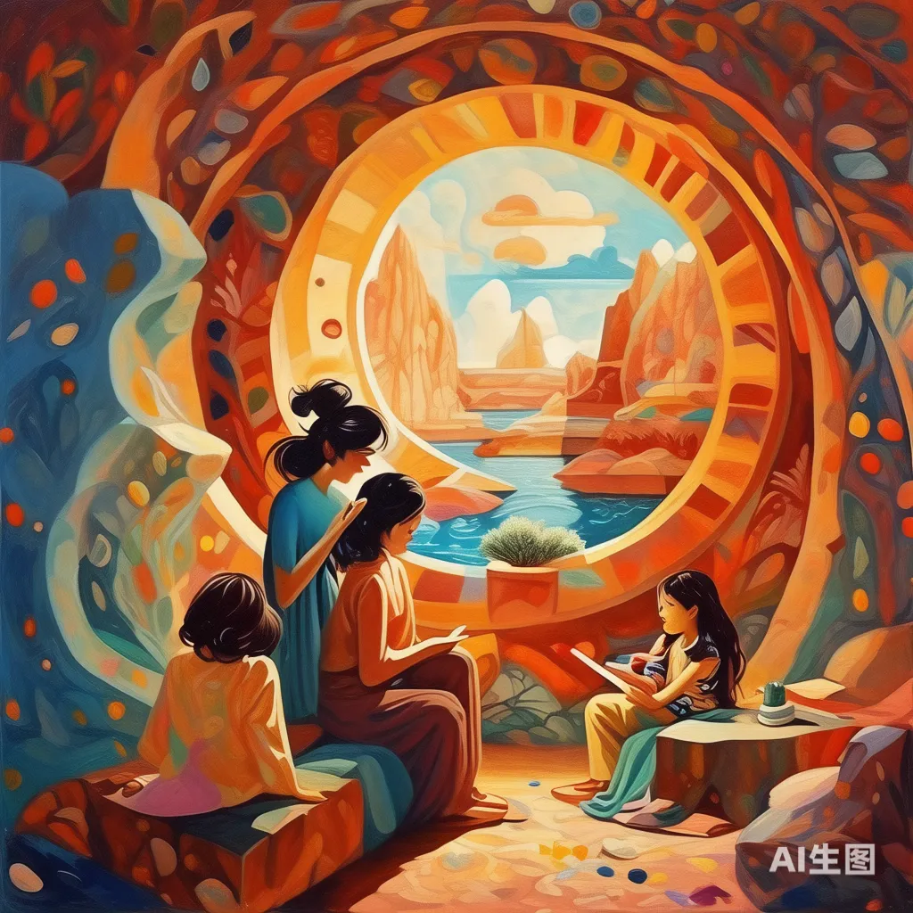 女性艺术家创作洞穴壁画