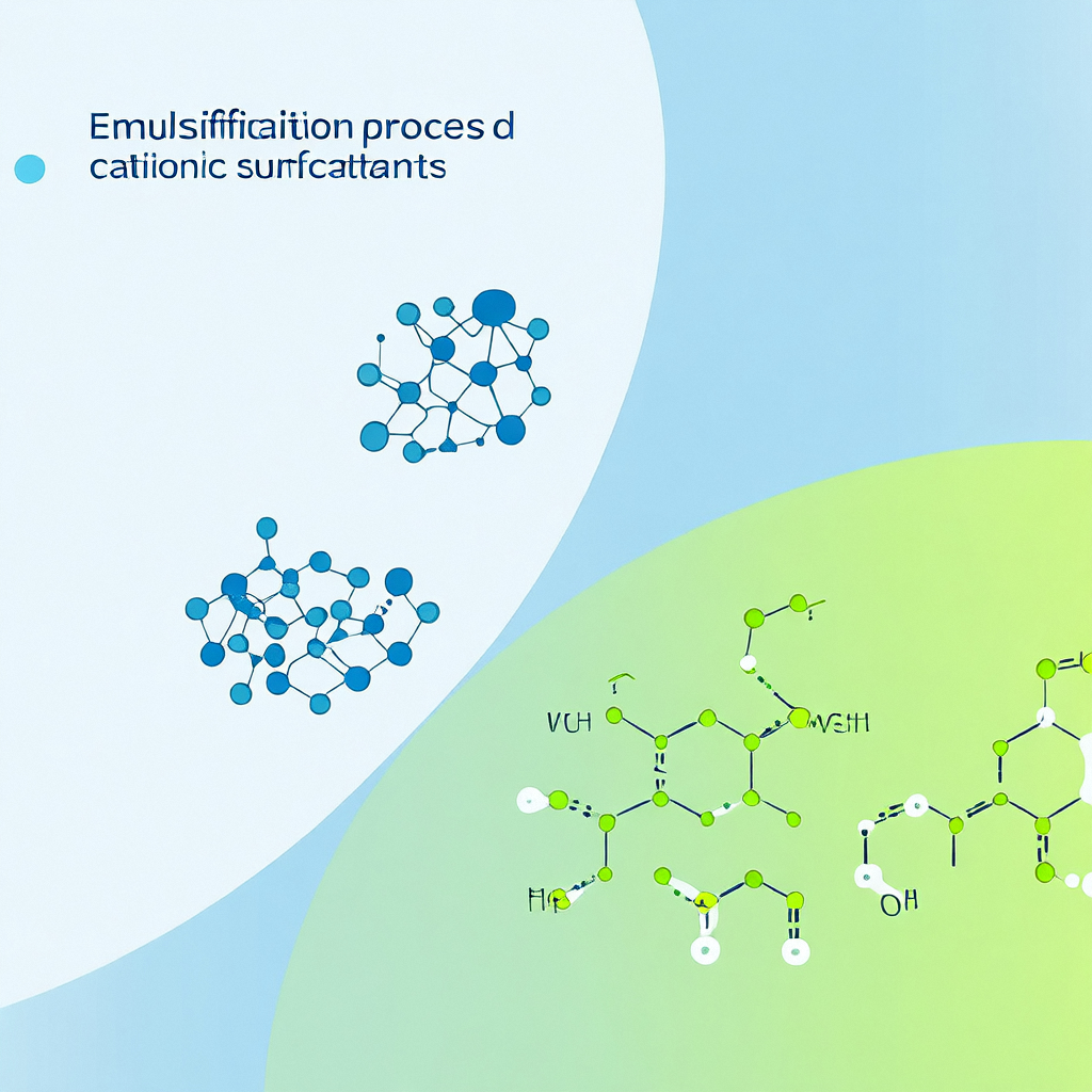 emulsification process facilitated by cationic surfactants